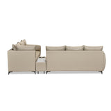 Infinia 3+2+1 Seater Leatherette Sofa Set with Left Corner Sofa and Rectangle Console- Beige