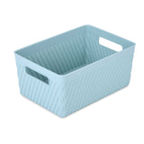 Weave Pattern Polypropylene Storage Basket- Mint, 21.4 x 15 x 9.7 cm