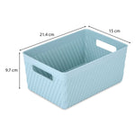 Weave Pattern Polypropylene Storage Basket- Mint, 21.4 x 15 x 9.7 cm