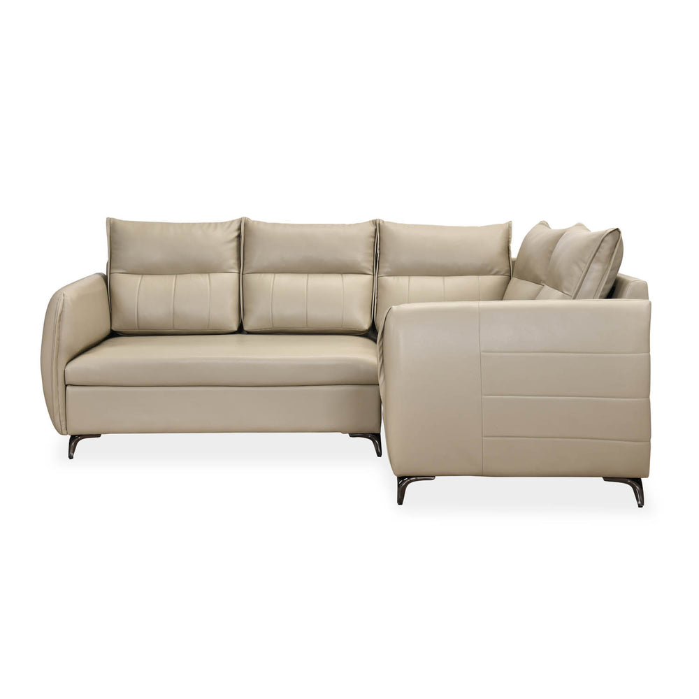 Infinia 2+1+1 Seater Leatherette Sofa Set with Left Corner Sofa- Beige