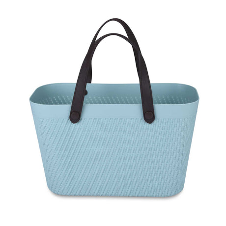 Weave Pattern Polypropylene Shopping Basket- Mint