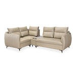 Infinia 2+1+1 Seater Leatherette Sofa Set with Right Corner Sofa and Rectangle Console- Beige