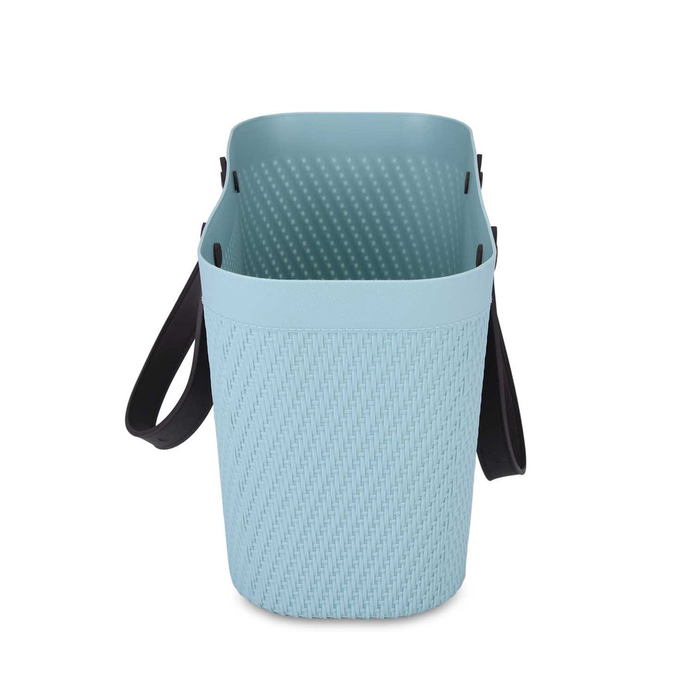 Weave Pattern Polypropylene Shopping Basket- Mint