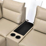 Infinia 2+1+1 Seater Leatherette Sofa Set with Right Corner Sofa and Rectangle Console- Beige