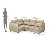 Infinia 2+1+1 Seater Leatherette Sofa Set with Right Corner Sofa- Beige