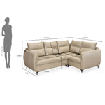 Infinia 2+1+1 Seater Leatherette Sofa Set with Left Corner Sofa- Beige