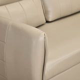 Infinia 3+3+1 Seater Leatherette Sofa Set with Right Corner Sofa and Rectangle Console- Beige