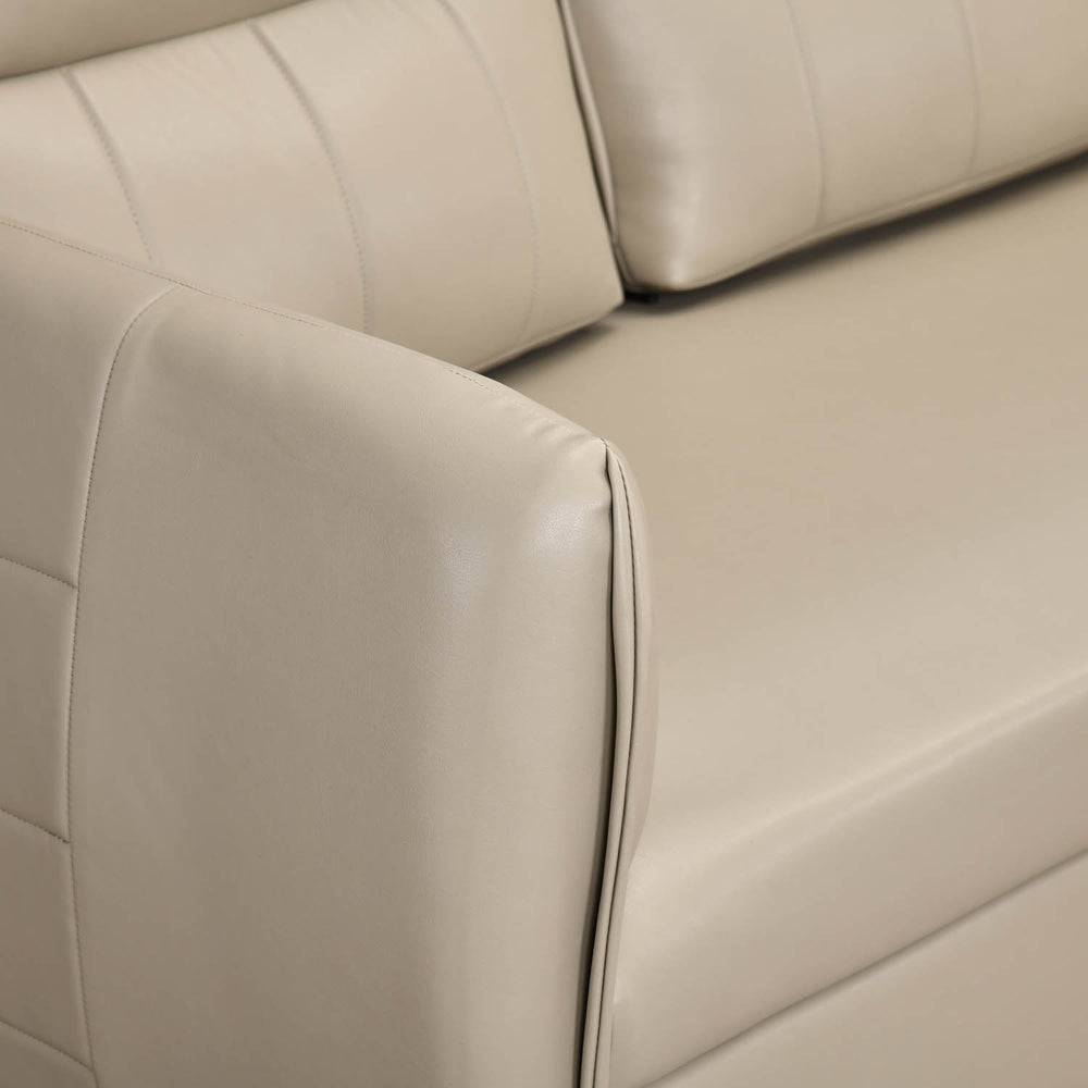 Infinia 2+1 Seater Leatherette Sofa Set with Triangle Console- Beige