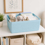 Weave Pattern Polypropylene Storage Basket- Mint, 35.5 x 27.2 x 21 cm