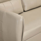 Infinia 2+2 Seater Leatherette Sofa Set with Rectangle Console- Beige