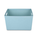 Weave Pattern Polypropylene Storage Basket- Mint, 35.5 x 27.2 x 21 cm