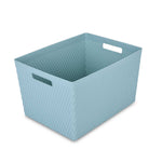 Weave Pattern Polypropylene Storage Basket- Mint, 35.5 x 27.2 x 21 cm