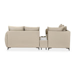 Infinia 2+1+1 Seater Leatherette Sofa Set with Right Corner Sofa and Rectangle Console- Beige