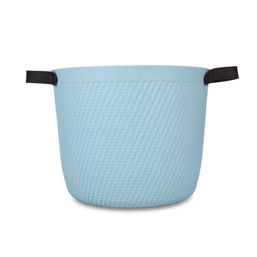 Weave Pattern Polypropylene Storage Basket- Mint, 17 L