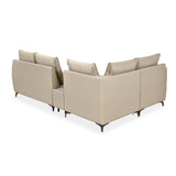 Infinia 2+1+1 Seater Leatherette Sofa Set with Right Corner Sofa and Rectangle Console- Beige