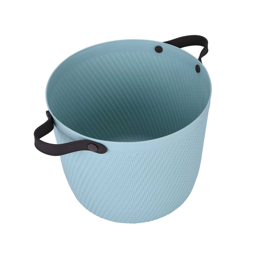 Weave Pattern Polypropylene Storage Basket- Mint, 17 L