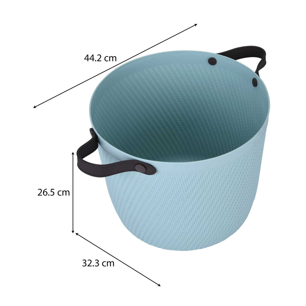 Weave Pattern Polypropylene Storage Basket- Mint, 17 L