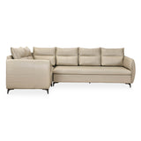 Infinia 3+1+1 Seater Leatherette Sofa Set with Right Corner Sofa- Beige