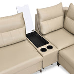 Infinia 3+1+1 Seater Leatherette Sofa Set with Left Corner Sofa and Rectangle Console- Beige