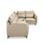 Infinia 3+1+1 Seater Leatherette Sofa Set with Left Corner Sofa and Rectangle Console- Beige