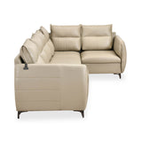 Infinia 3+1+1 Seater Leatherette Sofa Set with Left Corner Sofa- Beige