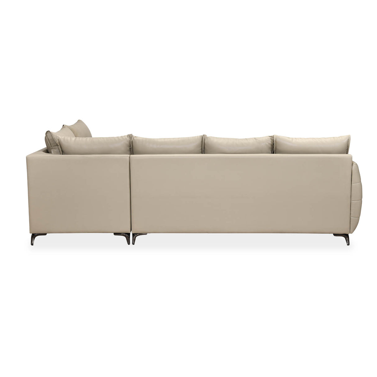 Infinia 3+1+1 Seater Leatherette Sofa Set with Left Corner Sofa- Beige