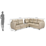 Infinia 2+2+1 Seater Leatherette Sofa Set with Left Corner Sofa and Rectangle Console- Beige