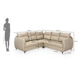 Infinia 2+2+1 Seater Leatherette Sofa Set with Left Corner Sofa- Beige