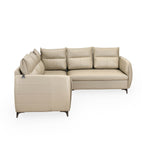 Infinia 2+2+1 Seater Leatherette Sofa Set with Left Corner Sofa- Beige
