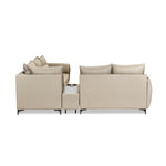 Infinia 2+2+1 Seater Leatherette Sofa Set with Left Corner Sofa and Rectangle Console- Beige