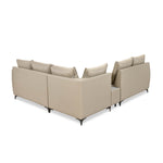 Infinia 2+2+1 Seater Leatherette Sofa Set with Left Corner Sofa and Rectangle Console- Beige