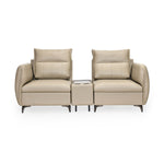 Infinia 2 Seater Leatherette Sofa with Rectangle Console- Beige