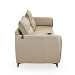Infinia 2 Seater Leatherette Sofa with Rectangle Console- Beige