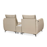Infinia 2 Seater Leatherette Sofa with Rectangle Console- Beige
