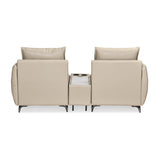 Infinia 2 Seater Leatherette Sofa with Rectangle Console- Beige