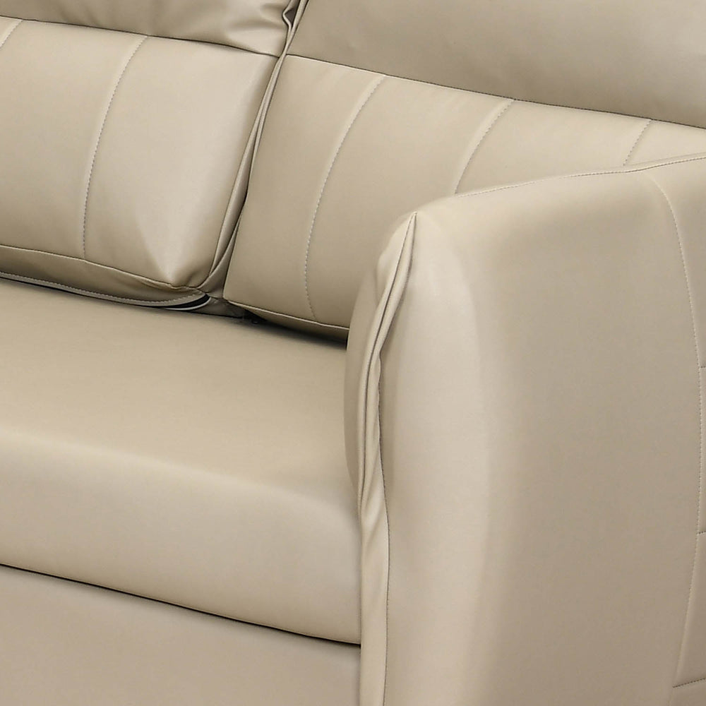 Infinia 3+3+1 Seater Leatherette Sofa Set with Right Corner Sofa- Beige
