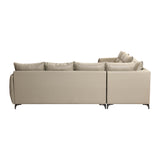 Infinia 3+3+1 Seater Leatherette Sofa Set with Right Corner Sofa- Beige