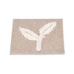 Leaves Embroidered Chambray Coaster Set of 4- Beige