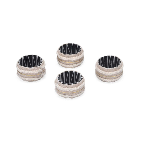 Embroidered Napkin Rings Set of 4- Beige