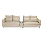 Infinia 2+2 Seater Leatherette Sofa Set with Rectangle Console- Beige