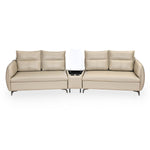 Infinia 2+2 Seater Leatherette Sofa Set with Triangle Console- Beige