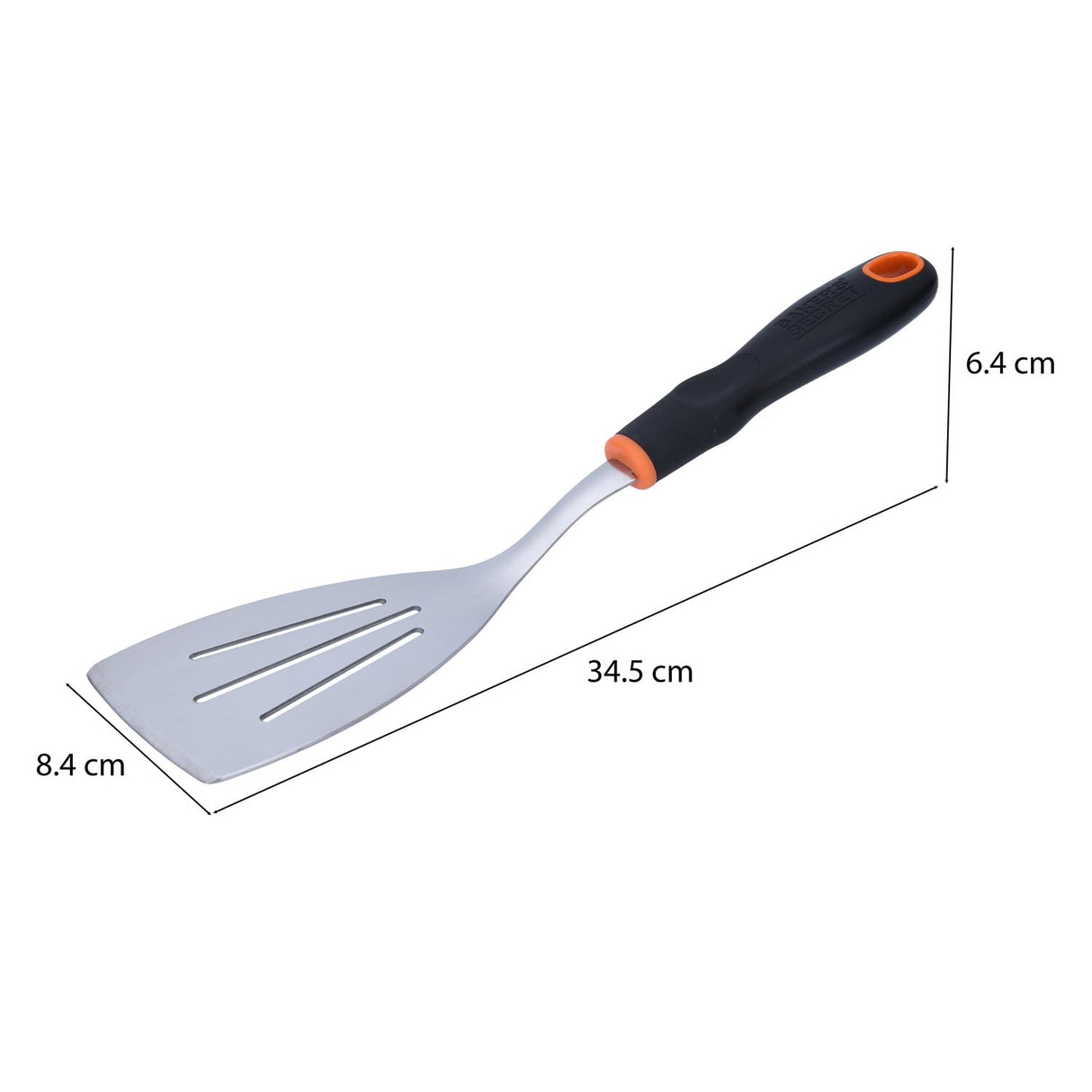 Baker's Secret Stainless Steel Slotted Turner- Silver