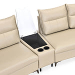 Infinia 2+2 Seater Leatherette Sofa Set with Triangle Console- Beige