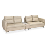 Infinia 2+2 Seater Leatherette Sofa Set with Rectangle Console- Beige