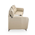 Infinia 2+2 Seater Leatherette Sofa Set with Triangle Console- Beige