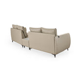 Infinia 2+2 Seater Leatherette Sofa Set with Triangle Console- Beige