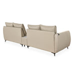Infinia 2+2 Seater Leatherette Sofa Set with Rectangle Console- Beige