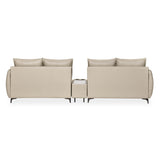 Infinia 2+2 Seater Leatherette Sofa Set with Rectangle Console- Beige