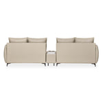 Infinia 2+2 Seater Leatherette Sofa Set with Rectangle Console- Beige