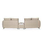 Infinia 2+2 Seater Leatherette Sofa Set with Triangle Console- Beige
